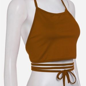 Halter Neck Lace Up Self Tie Cami Top